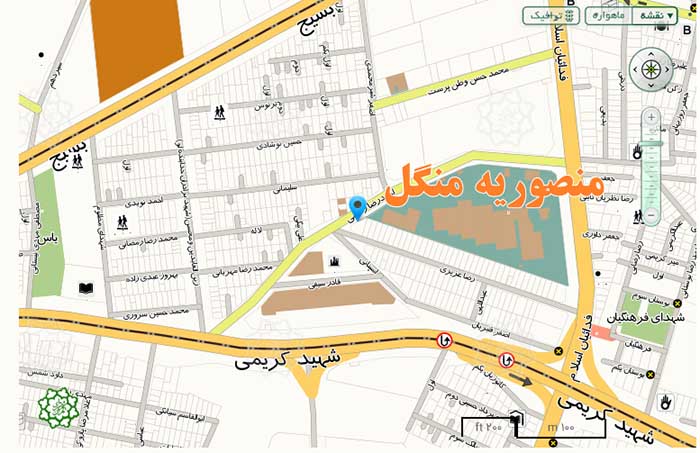آدرس، تلفن و نقشه بازار تره بار شهید منصوری