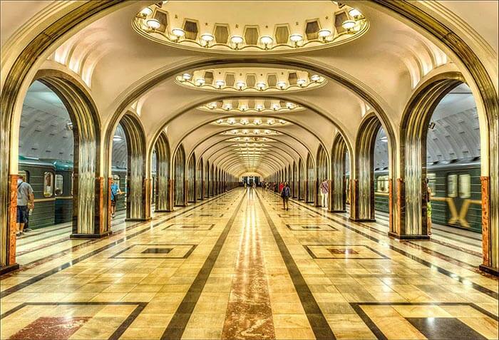 تصویری از مسکو از زیباترین مترو های جهان