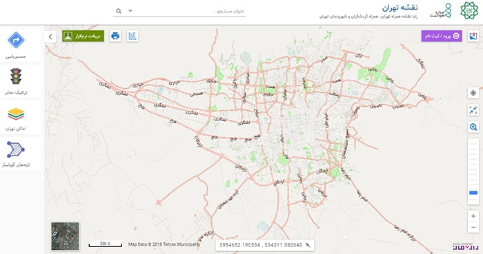 نقشه ۱۰ خط ایستگاه های اتوبوس BRT تهران