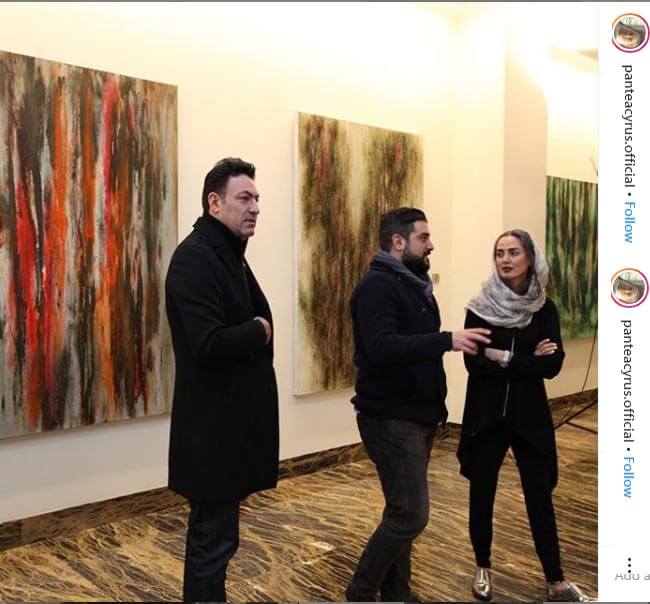 تیپ پانته آ سیروس  در افتتاحیه نمایشگاه نقاشی  اش