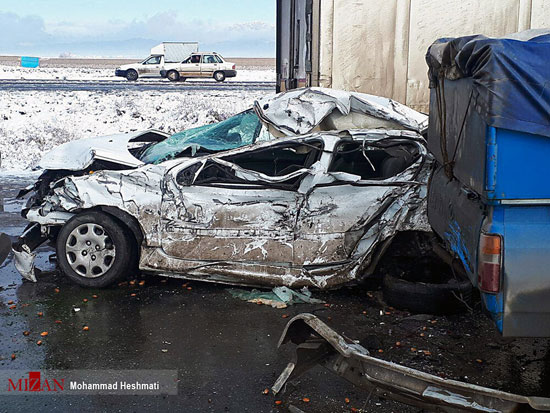 تصادف هولناک جاده مشهد-سبزوار/گزارش تصویری