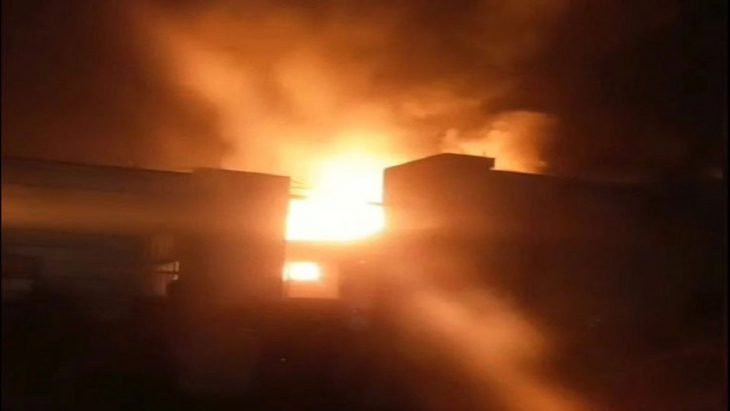 آتش سوزی کارخانه میهن در اسلامشهر