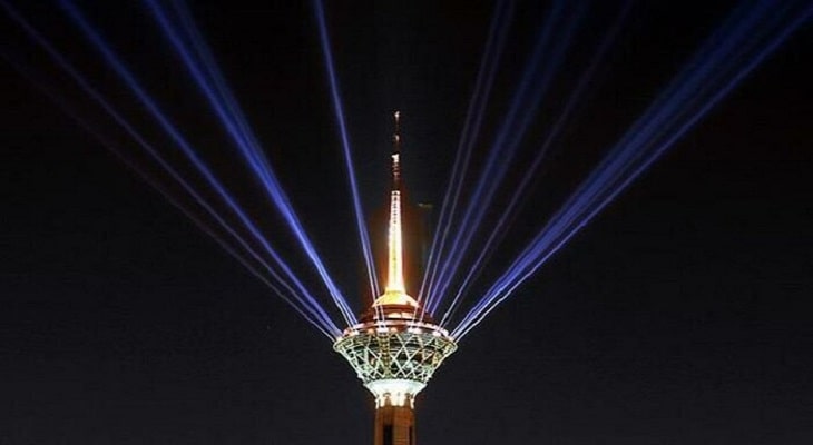 برج میلاد تهران لیزرشو