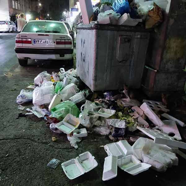 وضعیت سطل های زباله منطقه ۷ ، خیابان اجاره دار