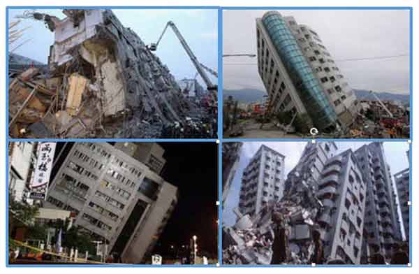 نمونه هایی از تخریب در زلزله تایوان و مکزیک